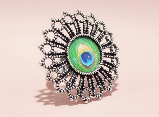 Peacock Charm Ring