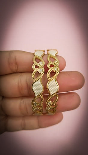 Modern gold plated braided rope bangles