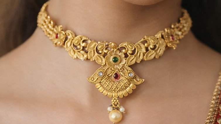 Rajwada Gold Choker Set