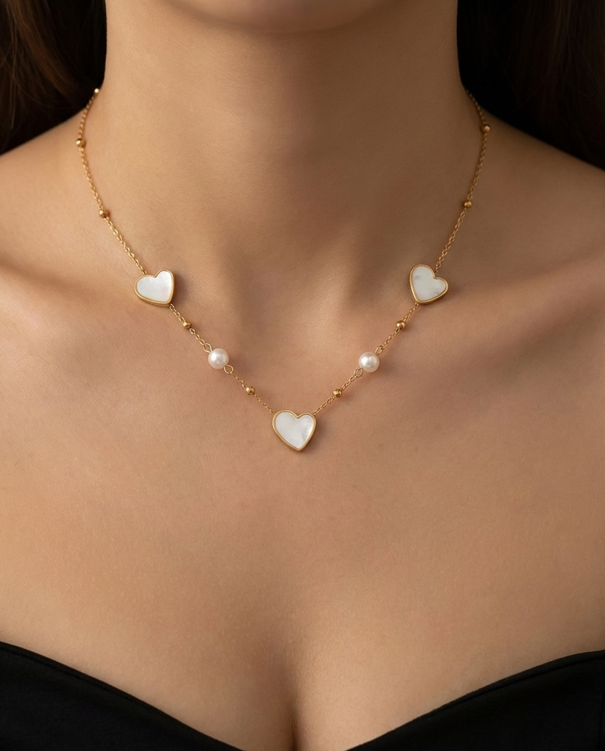 The Pearl Heart Statement Necklace