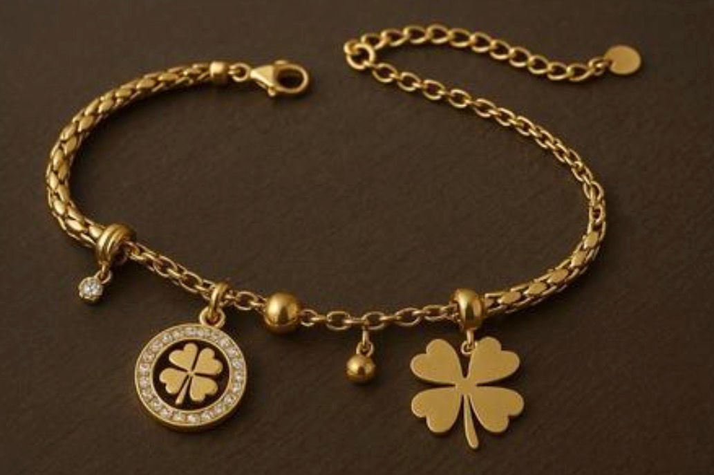 Four-Leaf Gold Lucky Charm Bracelet