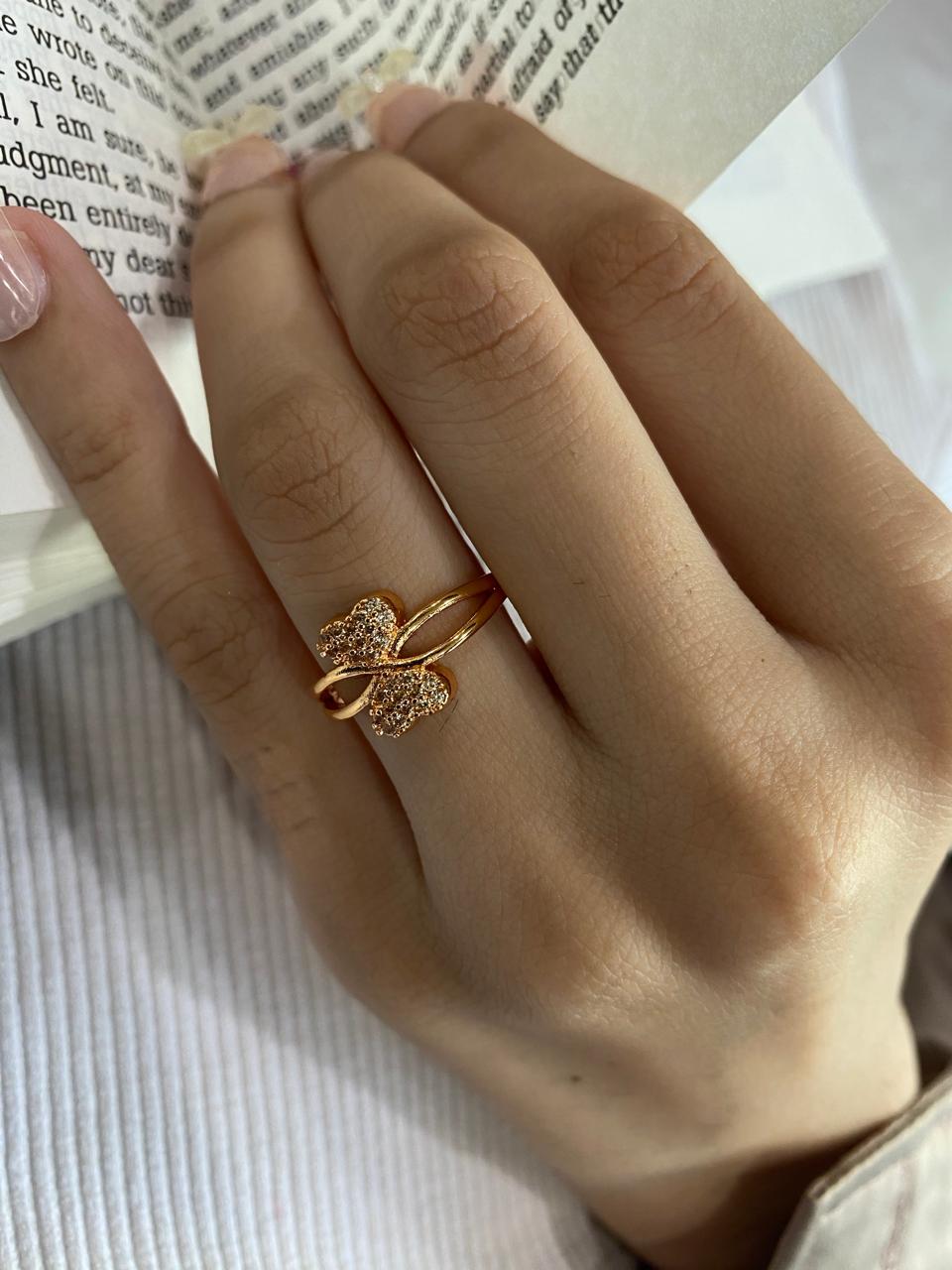 Golden Infinity love wings rings