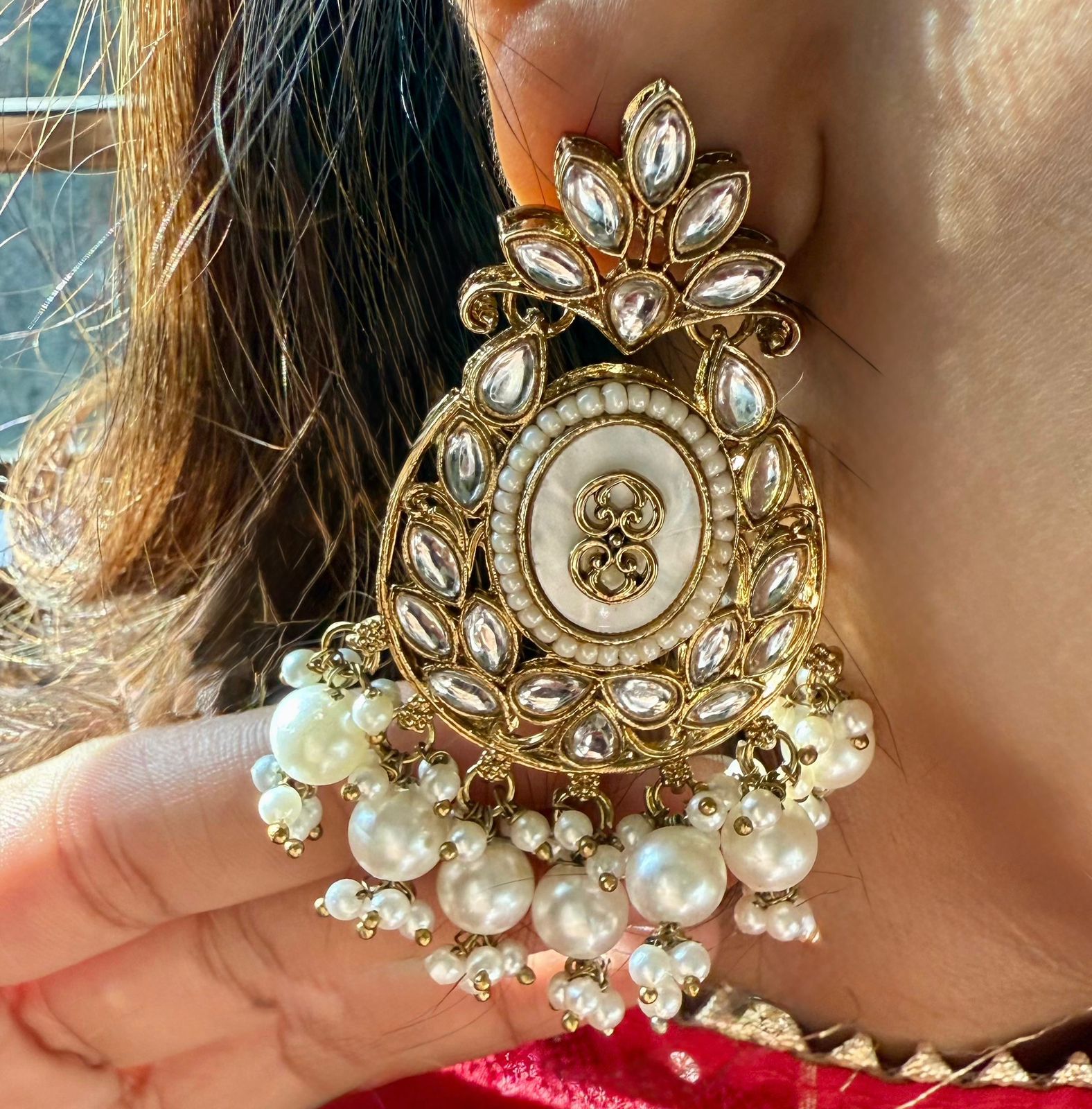 Royal Kundan Ethnic Chand Bali