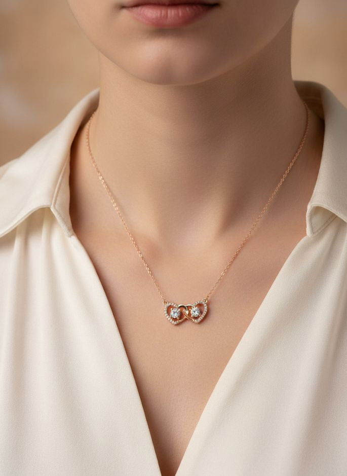The Love Entwined Double Heart Pendant