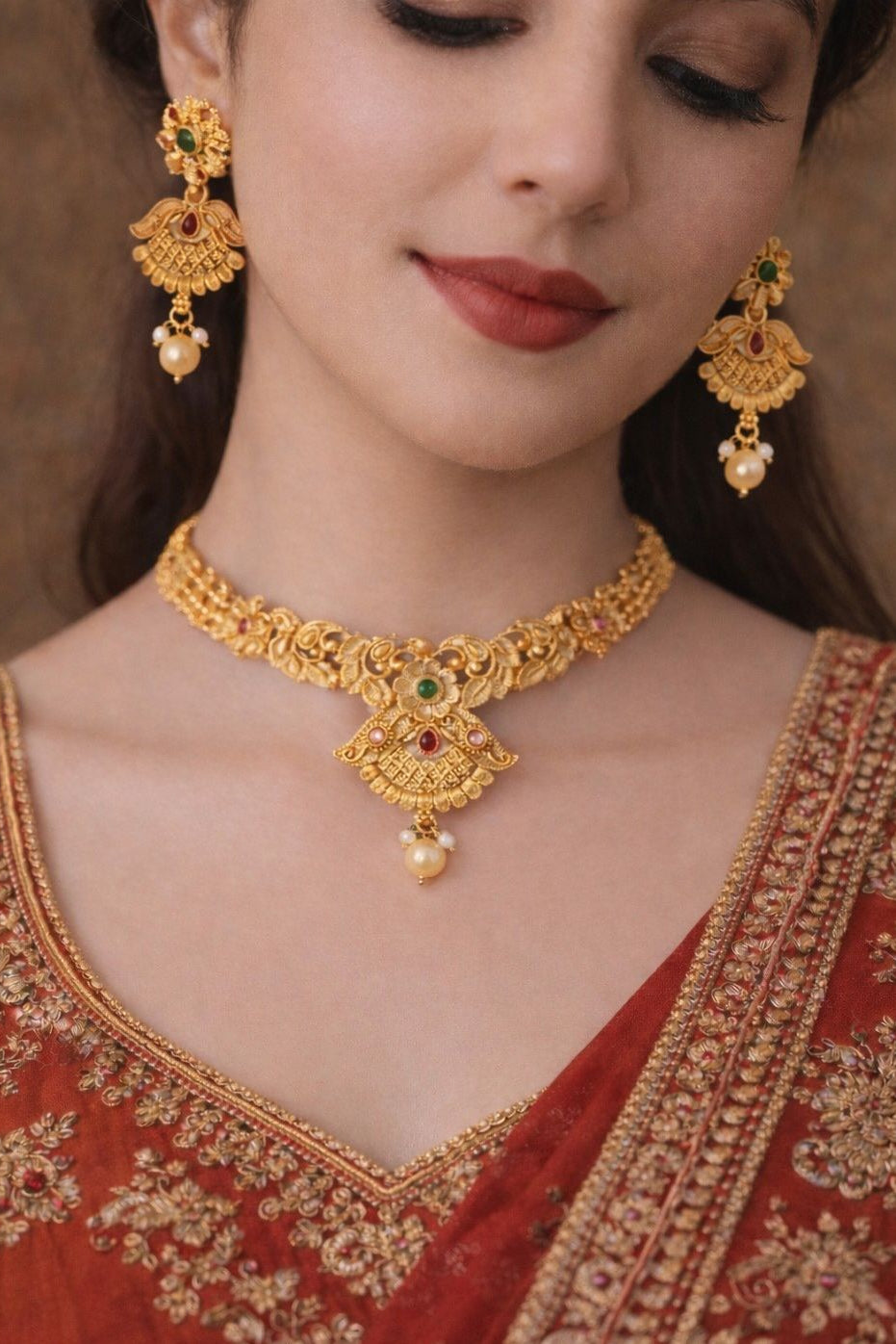 Rajwada Gold Choker Set